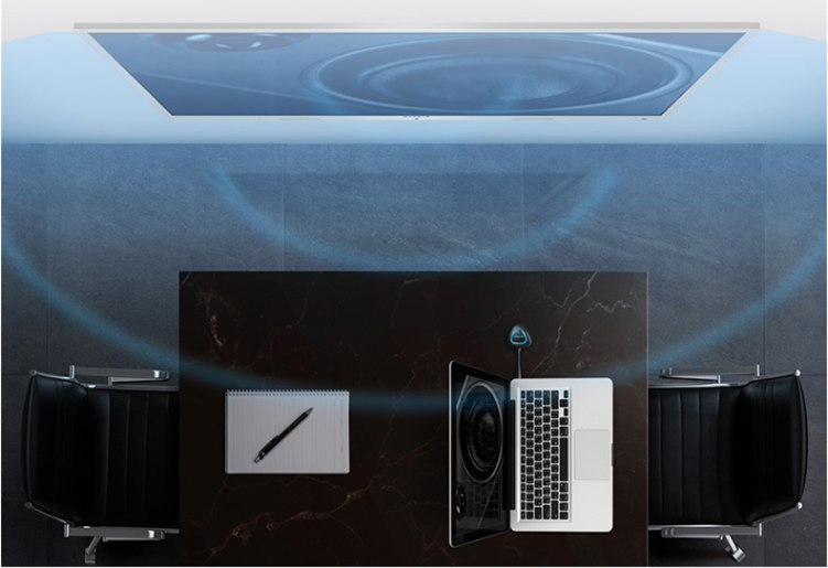 6颗高品质的扬声器，可满足100平米内会议室扩音需求