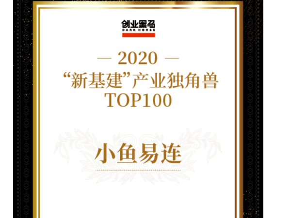 小鱼易连荣膺“新基建”产业独角兽，提供云视频解决方案