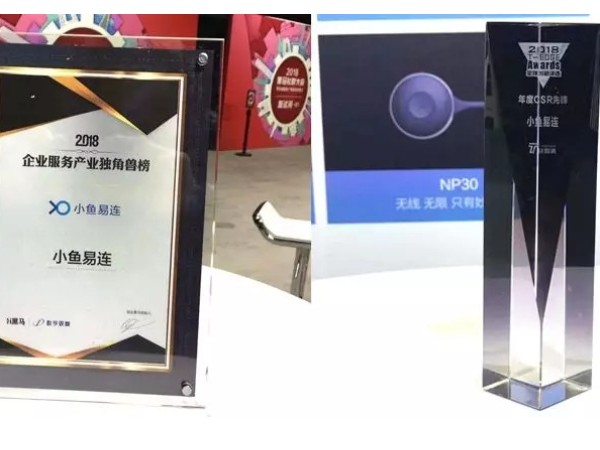 一天两奖！ 小鱼易连获企业服务产业独角兽+年度CSR先锋